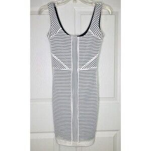 NWOT Guess Black White Sleeveless Body Con Mini Dress Sz XXS Stretch Back Zipper